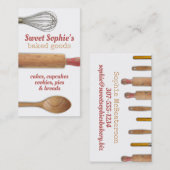 みすぼらしいシックなベーキング用品のベーカリーパストリー 名刺 (正面/裏面)
