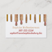 みすぼらしいシックなベーキング用品のベーカリーパストリー 名刺 (裏面)