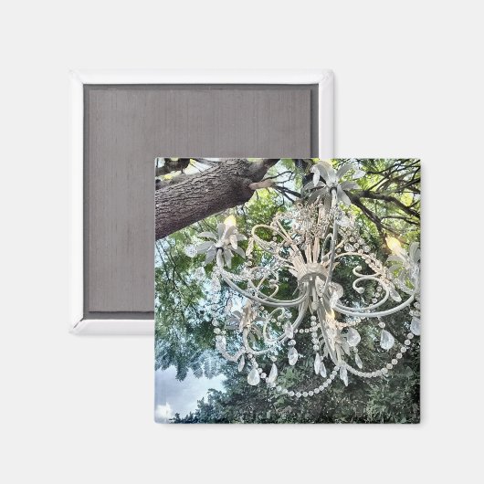 みすぼらしいシックなホワイトクリスタルシャンデリア マグネット (正面/裏面)