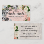 みすぼらしいシックなボタンボビン裁縫名刺 名刺 (正面/裏面)