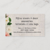 みすぼらしいシックなボタンボビン裁縫名刺 名刺 (裏面)