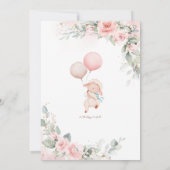 みすぼらしいシックなリトルラム赤面フローラベビーシャワー 招待状 (裏面)