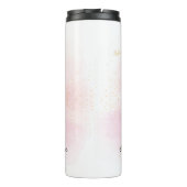 みすぼらしいシックなレトロベビーガールファーストbrithday写真 タンブラー (裏面)