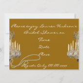 みすぼらしいシックなヴィンテージのブライダルシャワー招きらきら光る待 招待状 (裏面)