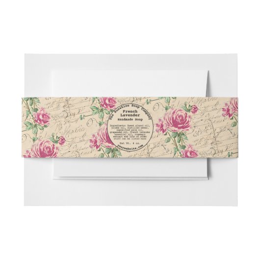 みすぼらしいシックなヴィンテージソープバンド 招待状ベリーバンド (正面例)