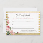 みすぼらしいシックなヴィンテージバラギフト証明書カード 招待状 (裏面)