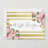 みすぼらしいシックなヴィンテージバラギフト証明書カード 招待状 (正面)