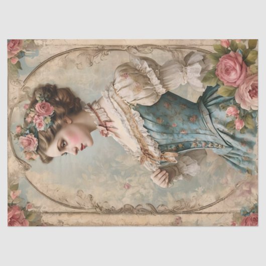 みすぼらしいシックなヴィンテージビクトリアン女性 薄葉紙 (正面)