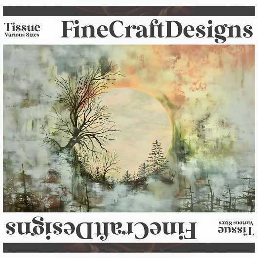 みすぼらしいシックなヴィンテージランドスケープA3Lデコページ 薄葉紙