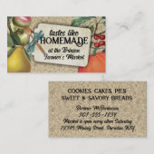 みすぼらしいシックなヴィンテージ料理ベーキングビズカード 名刺 (正面/裏面)