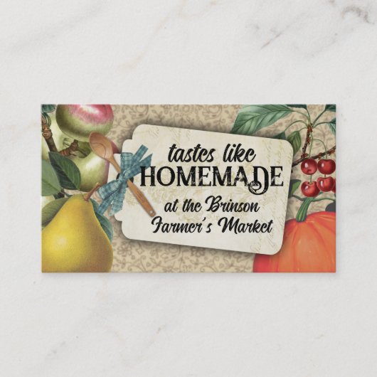 みすぼらしいシックなヴィンテージ料理ベーキングビズカード 名刺 (正面)