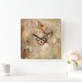 みすぼらしいシックなヴィンテージ スクエア壁時計 (ホーム)