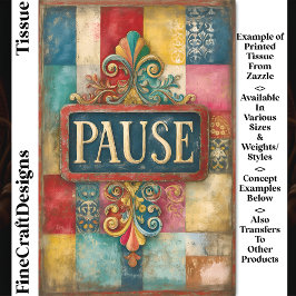 みすぼらしいシックな一時停止ヴィンテージサインDP5デコページ 薄葉紙