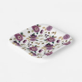 みすぼらしいシックな夏の花ガーデンパープルフローラ ペーパープレート (傾斜あり)