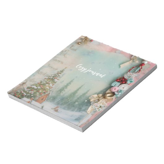 みすぼらしいシックな夢のような霧のパステル色のジャンクジャーナル ノートパッド (回転)