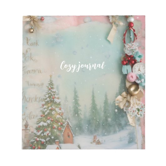 みすぼらしいシックな夢のような霧のパステル色のジャンクジャーナル ノートパッド (正面)