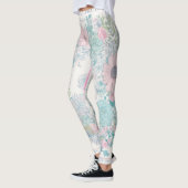 みすぼらしいシックな夢のような霧のパステル色のジャンクジャーナル レギンス (左)