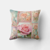 みすぼらしいシックな夢のような霧 – 印刷可能なバラの家 クッション (裏面)