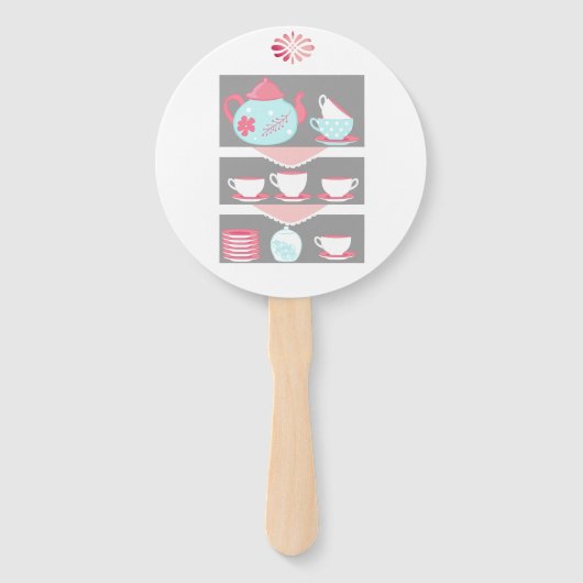 みすぼらしいシックな女の子の赤ちゃんシャワーティーパーティー ハンドファン (裏面)