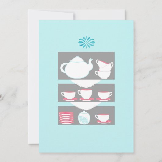 みすぼらしいシックな女の子の赤ちゃんシャワー茶パーティービンゴ 招待状 (裏面)