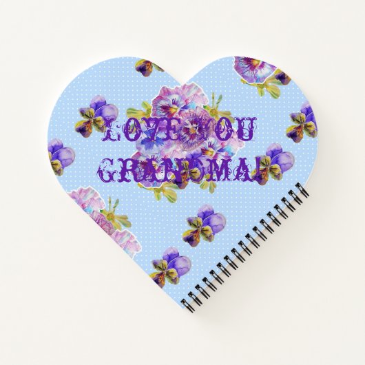 みすぼらしいシックな愛あなた祖母パープルパンジーノートブック ノートブック (裏面)