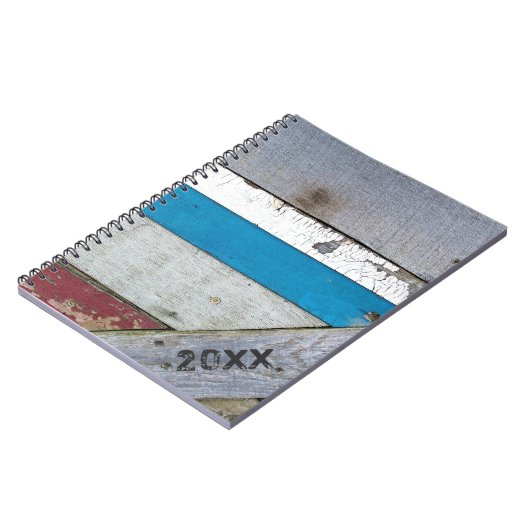 みすぼらしいシックな木柄 ノートブック (左側)