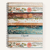 みすぼらしいシックな混合パタパーソナライズされたーン ノートブック (正面)