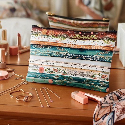 みすぼらしいシックな混合パターン アクセサリーポーチ