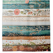 みすぼらしいシックな混合パターン シャワーカーテン (正面)