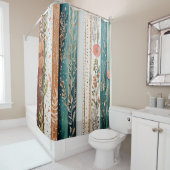 みすぼらしいシックな混合パターン シャワーカーテン (インサイチュ)