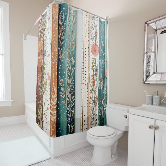 みすぼらしいシックな混合パターン シャワーカーテン (インサイチュ)