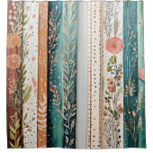 みすぼらしいシックな混合パターン シャワーカーテン (正面)