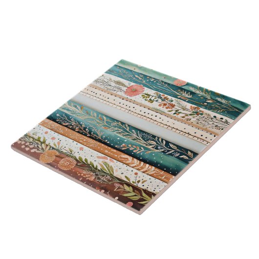 みすぼらしいシックな混合パターン タイル (側面)