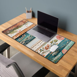 みすぼらしいシックな混合パターン デスクマット