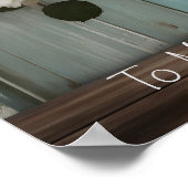 みすぼらしいシックな白いバラのポスター ポスター (角)