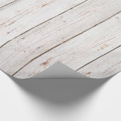 みすぼらしいシックな白い結婚木材 ラッピングペーパー (角)