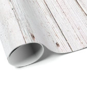 みすぼらしいシックな白い結婚木材 ラッピングペーパー (ロールコーナー)