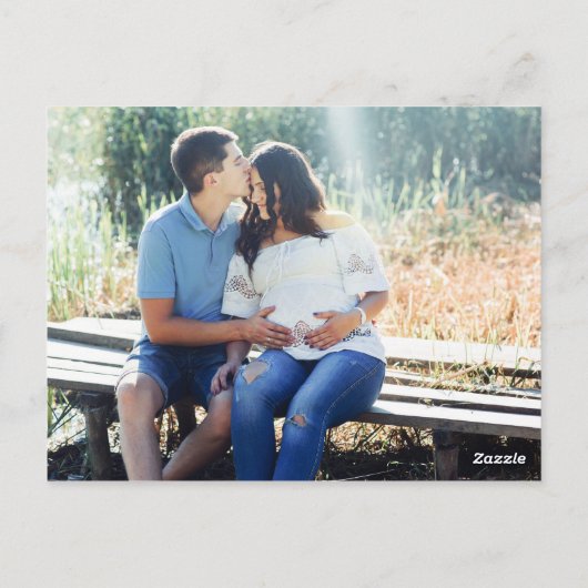 みすぼらしいシックな素朴フローラベビーシャワーありがとう ポストカード (裏面)