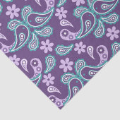 みすぼらしいシックな紫とブルーのペイズリーパターン 薄葉紙 (詳細)