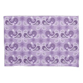 みすぼらしいシックな紫と白のペイズリー模様 枕カバー (正面)