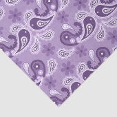 みすぼらしいシックな紫と白のペイズリー模様 薄葉紙 (詳細)
