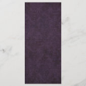 みすぼらしいシックな紫ヴィンテージ結婚式のメニューカード メニュー (裏面)