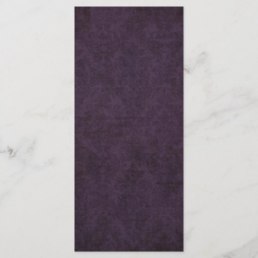 みすぼらしいシックな紫ヴィンテージ結婚式のメニューカード メニュー (裏面)