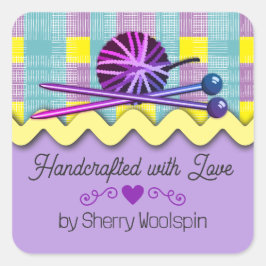 みすぼらしいシックな編み物編み玉糸 スクエアシール