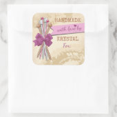 みすぼらしいシックな編み物編み針の手作り スクエアシール (バッグ)