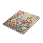 みすぼらしいシックな花のタイル タイル (側面)