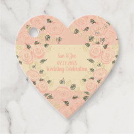 みすぼらしいシックな花のハート型 フェイバータグ