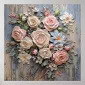 みすぼらしいシックな花のポスター ポスター (正面)