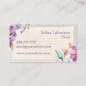 みすぼらしいシックな花フローラ名刺 名刺 (正面)