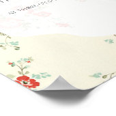 みすぼらしいシックな花模様ウェルカムボード ポスター (角)